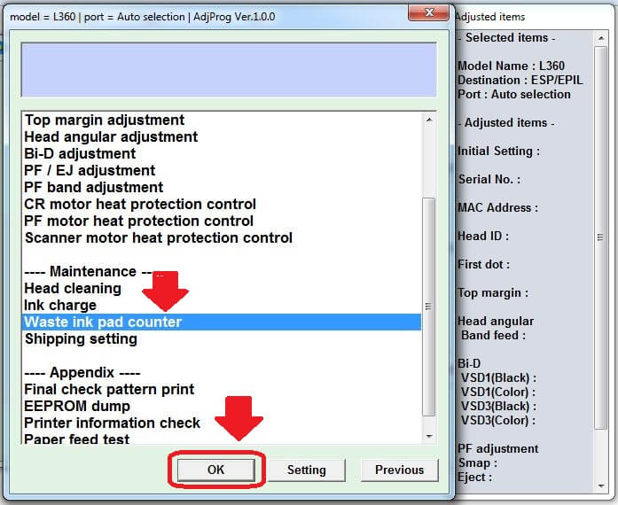 Free Download Epson L360 Resetter 100 Working Adjustment Program