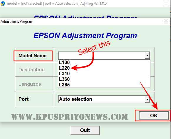 epson l220 adjustment program download