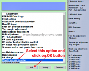 epson l360 counter reset software