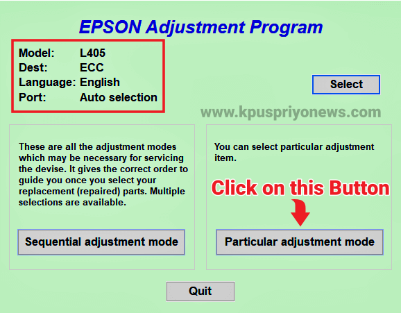 epson l405 adjustment program download